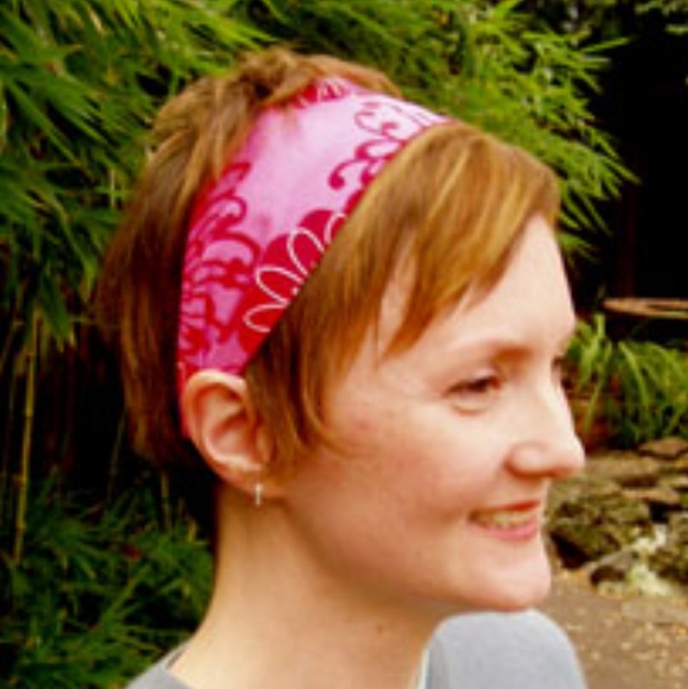 Headband LAVENDER purple color Silk Dupioni - wide. - Picture 11 of 17